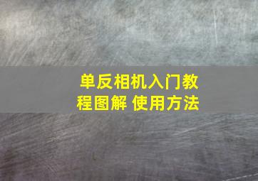 单反相机入门教程图解 使用方法